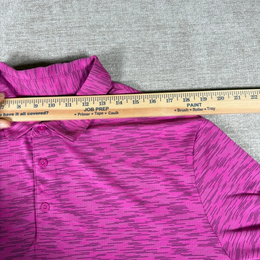 Adidas Polo Shirt Mens XL Pink Space Dye Performance Golf Short Sleeve
